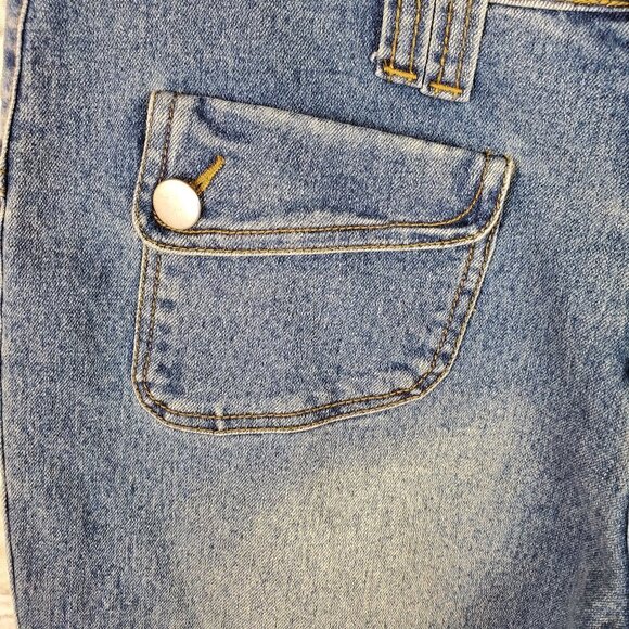 French Twist Flare High Waist Jean Front Patch Pocket Size 10 Medium Wash - Picture 5 of 11